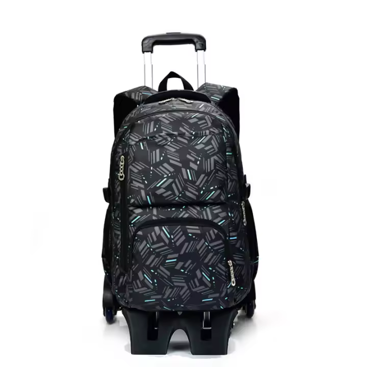 Mochila Escolar Trolley de Ruedas Material de Nylon Impermeable Diseño de Camuflaje,Mochila con Mochila Ruedas Niños 12 Años - 1