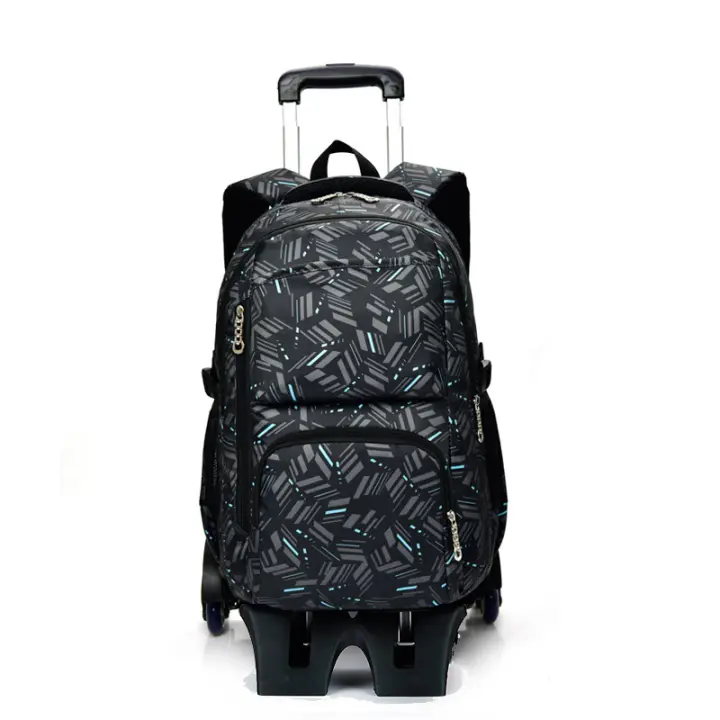 Mochila Escolar Trolley de Ruedas Material de Nylon Impermeable Diseño de Camuflaje,Mochila con Mochila Ruedas Niños 12 Años - 1