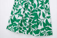 TRAFZA-Vestido largo de playa para mujer, elegante vestido Midi de manga corta con estampado botánico, cinturón de un solo pecho, decoración - details 14
