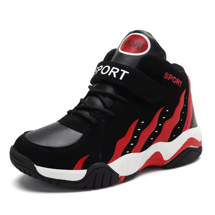 Zapatillas de baloncesto de marca para niños, cómodas zapatillas deportivas para tenis al aire libre, zapatillas impermeables de cuero Pu para correr, zapatillas antideslizantes para niños - 1