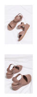 Sandalias de cuña de playa con relieve, nuevas sandalias de verano de tacón alto, modernas, cómodas y casuales, zapatos romanos de una sola tira. - details 6