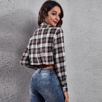 Camisa de Verano Azul a Cuadros Top Elegante para Mujer Moda Joven Novedad 2024 - details 13