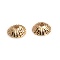50 Uds. De cuentas redondas de latón de Color dorado de 18K, tapas de hojas de árbol y flores, suministros para hacer cuentas de joyería, accesorios Diy - details 114