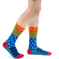 Calcetines de hombre con patrón geométrico de alta calidad, informales, lunares irregulares - details 4