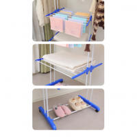 Colgador Vertical con ruedas, Percha de tres capas, Percha plegable, Percha extraíble - details 2
