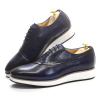 Zapatos Oxford de gran tamaño de cuero, zapatos de hombre hechos a mano a juego de colores de moda. - details 5