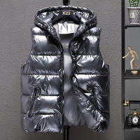 Chaleco grueso con capucha para hombre, abrigo cálido acolchado de algodón, Color sólido, impermeable, cortavientos, cremallera grande, invierno, novedad de 2025 - details 0