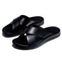 Sandalias informales de cuero suave para hombre, zapatillas de playa transpirables para Hotel, chanclas clásicas de cuero, zapatos cómodos de moda para exteriores, verano - details 3