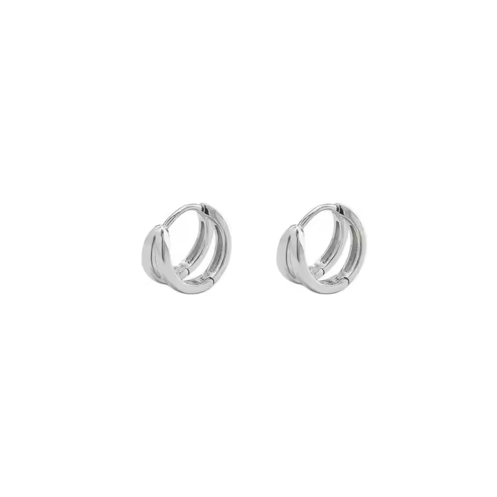 Pendientes circulares de color sólido para Mujer, Aretes de Aguja de Plata S925, accesorios de joyería, Conjunto de Caja de joyería - 1