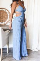 Mono de Manga Desechada para Mujer Denim Elegante sin Mangas con Espalda Descubierta - details 5
