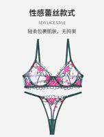 Conjunto de sujetador de mujer de encaje sexy para mujer, anillos de acero suave que se reúnen para recoger pechos secundarios, ropa interior, deseo puro de mujer - details 5