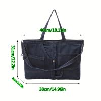 Bolso de Hombro de Diseño Simple en Mezclilla, Bolso de Gran Capacidad que Combina con Todo, Bolso Versátil para Mujer - details 4