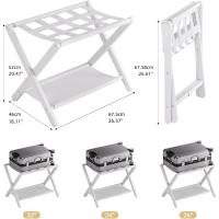 Maletas, Portaequipajes Bambú con 5 correas, Reposa Maletas para Hogar Hotel, Soporta hasta 60kg (2, Natural) - details 11