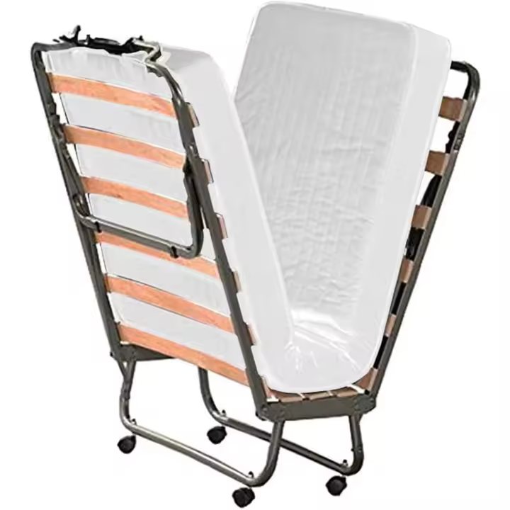 Colchón de Espuma Viscoelástica de 10 cm Cama Individual con Tirantes de Madera - 1