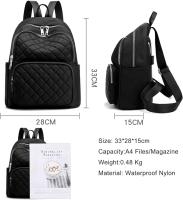Mochila antirrobo para mujer, Bolso de hombro de nailon impermeable, Bolso escolar informal - details 3