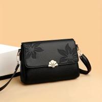 Bolso bandolera vintage con estampado floral para mujer, con detalles de hardware, ligero con correa extraíble, cierre de cremallera, forro de poliéster, diseño de color sólido para uso diario - details 1