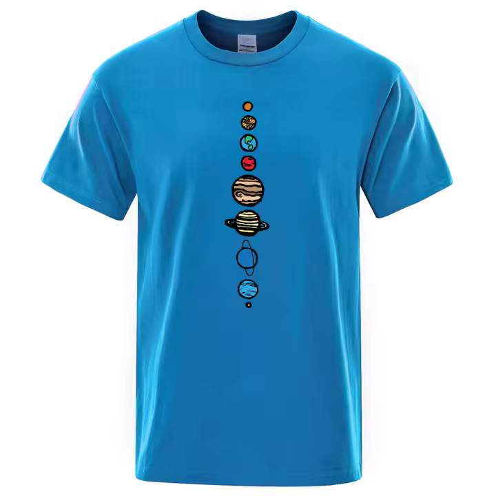 Camiseta de Nine Planets para hombre, camisa de marca de manga corta con cuello redondo, de planetas, color Vintage - 1