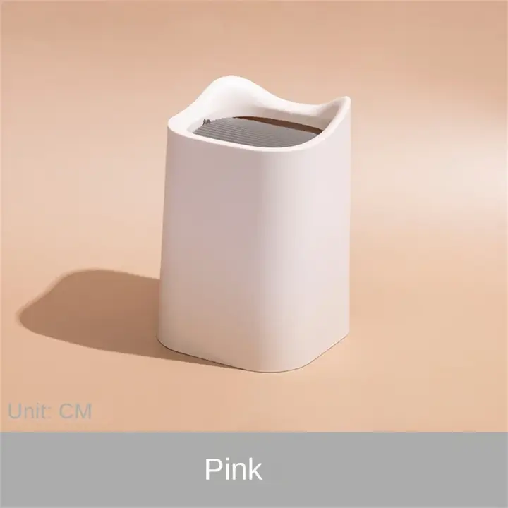 Cubo de basura de escritorio con tapa para el hogar, cubo de basura de diseño nórdico, pequeño y lindo, extraíble, nuevo - 1
