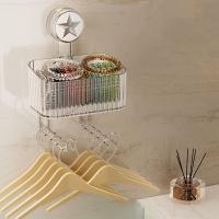 Caja de almacenamiento con ventosa de plástico, soporte de exhibición para diadema de gran capacidad, estante de almacenamiento para bandas para el cabello impermeable montado en la pared - details 6