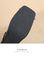 Zapatos individuales de tacón grueso cosidos con lazo de nuevo estilo, zapatos de mujer de tacón medio. - details 7