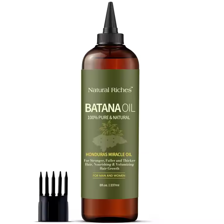 Aceite de na orgánico sin refinar Natural Riches, 8 fl oz, 100% puro y natural, aceite milagroso de Honduras prensado en frío para el crecimiento del cabello. - 1