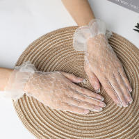 Guantes cortos de encaje para mujer, fiesta de té, disfraces de fiesta, guantes para boda, vestido de noche nupcial - details 7
