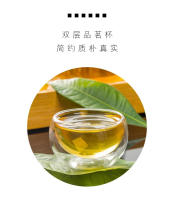 Juego de tazas de té pequeñas de vidrio de borosilicato, transparente, de doble capa, resistente a la temperatura, Kung Fu, antiescaldado - details 1