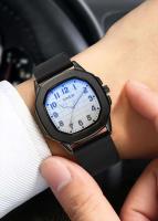 Relojes de marca XINEW genuinos de lujo de primera calidad para hombres, relojes de cuarzo simples con banda de silicona informal a la moda para estudiantes, reloj negro Erkek Barato Saat Montre Homme - details 5
