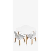 Juego de Mesa y Sillas para Niños Estilo Nórdico MDF Marrón Claro Blanco - details 10