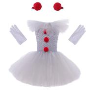 Vestido de Joker gris elegante, vestido, payaso espeluznante, ropa de Cosplay para fiesta de Carnaval para niños, disfraz de Halloween para niñas - details 9