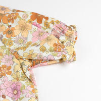 Vestido de Verano Floral de Largo A-líneas con Manga Abullonada Vestido de Vacaciones para Mujeres - details 3