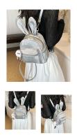 Mochila bonita y versátil de estilo coreano, mochila de viaje para estudiantes, minimochila informal con orejas de conejo desmontables - details 2