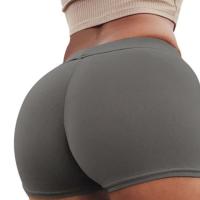 Pantalones cortos deportivos llamativos para mujer, elásticos, transpirables y flexibles, de color liso - details 4
