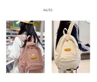 Dibujos animados estilo japonés ins lindo patito mochila femenina de pana informal mochila de campus estudiante universitario de secundaria. - details 2