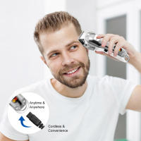 Solimpia Cortapelos de metal Kit de corte de cabello personal Cortapelos de peluquero dorado y plateado Estilo de cabello de caballero Máquina de corte de cabello inalámbrica para barbería - details 13