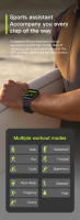 Reloj inteligente con pantalla completamente táctil de 1,85 pulgadas, oxígeno, presión arterial, prueba de frecuencia cardíaca, recordatorio de llamadas entrantes, IP67 - details 4