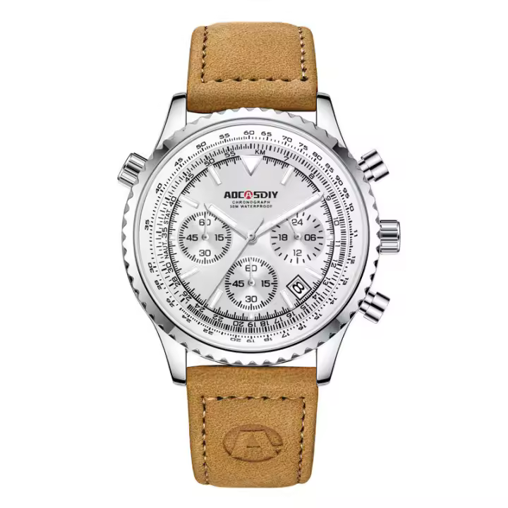 Nuevo Reloj multifuncional con calendario luminoso resistente al agua con correa de cuero para hombre - 1
