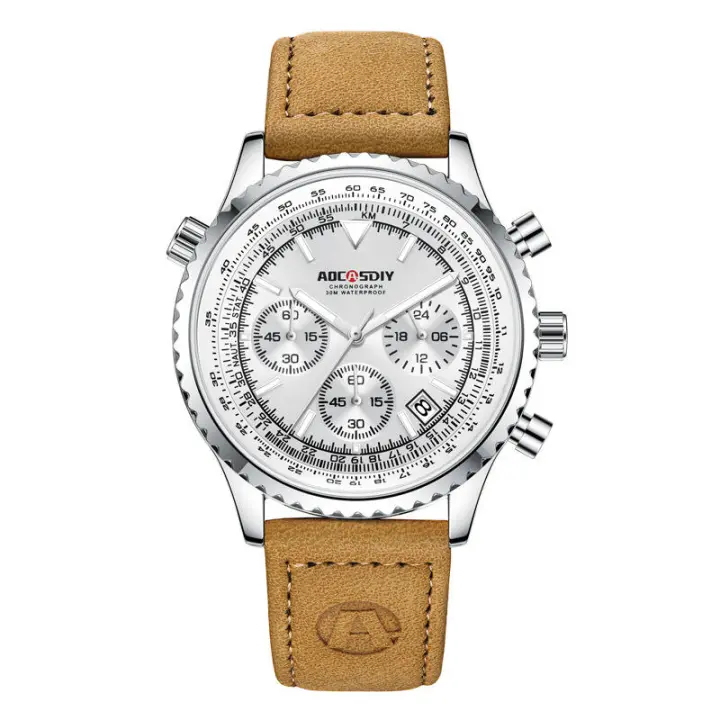 Nuevo Reloj multifuncional con calendario luminoso resistente al agua con correa de cuero para hombre - 1