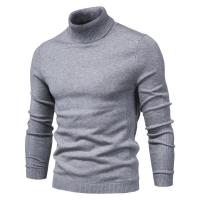 Jersey informal de cuello alto para hombre, suéter de punto, Color sólido - details 6