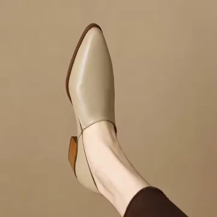 Zapatos de tacón alto para mujer, mocasines de punta redonda con cremallera, cómodos y minimalistas - 1