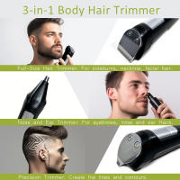 Kit de aseo para barba con cortapelos, maquinilla de afeitar eléctrica, resistente al agua IPX7, para bigote, cara, bolas, nariz, oreja, recortadora corporal - details 3