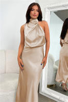2025 Primavera/Verano Satén Mujer con elegancia elegante, lujo francés, vestido de noche ligero - details 38