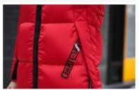 Abrigo de plumón para mujer, chaqueta de invierno con cuello de piel grande, chaqueta gruesa ajustada, Chaqueta de algodón con capucha a la moda, chaqueta larga de invierno para mujer - details 36