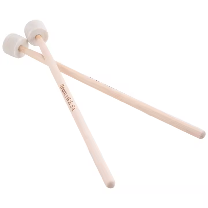 Mazo de tambor con cabeza de fieltro, martillo de tambor grande, instrumento de percusión, 1 par - 1