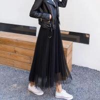 Falda de Tul Vintage Cintura Alta, Pleada, Elegante para Verano, Estilo Coreano para Oficinistas - details 3