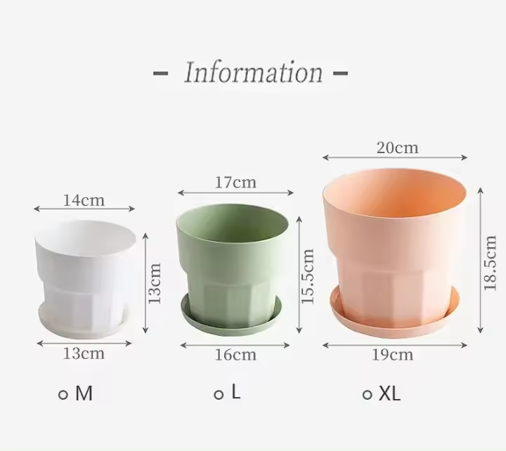 Maceta de plástico para interiores, maceta para plantas jugosas - 1