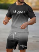 Conjunto Casual de Moda Callejera para Hombres Camiseta y Pantalones de Dos Piezas Impresos en 3D - details 2
