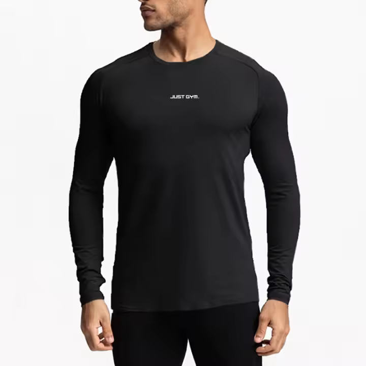 Camiseta de Fitness de Manga Larga para Hombres Muscleguys Secado Rápido con Estampado Cómoda para Entrenamiento y Ejercicio en Otoño y Primavera - 1