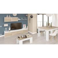 Mesa de Comedor Extensible de Madera Blanca Estilo Canadiense 140 a 190cm Ancho 90 Altura 78 - details 1