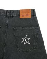Pantalones Cortos Hip Hop para Hombres Y2K Haruku Jeans Sueltos de Cintura Alta, Bordados, Estilo Retro, Negro, Gimnasio, Punk Rock - details 3